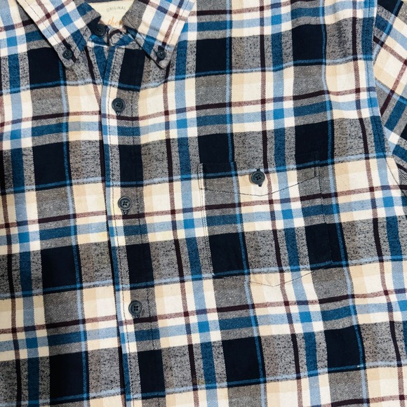Weatherproof Vintage Men's Plaid Flannel Button Down Shirt XL/EG Blue Black - Picture 2 of 11